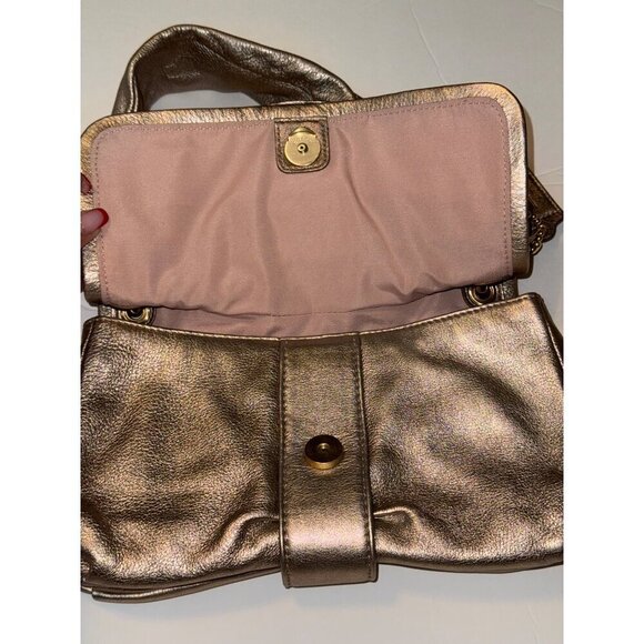 Coach Madeline Metallic Rose Vintage Coach Shoulder Purse 6X10 - Picture 7 of 16